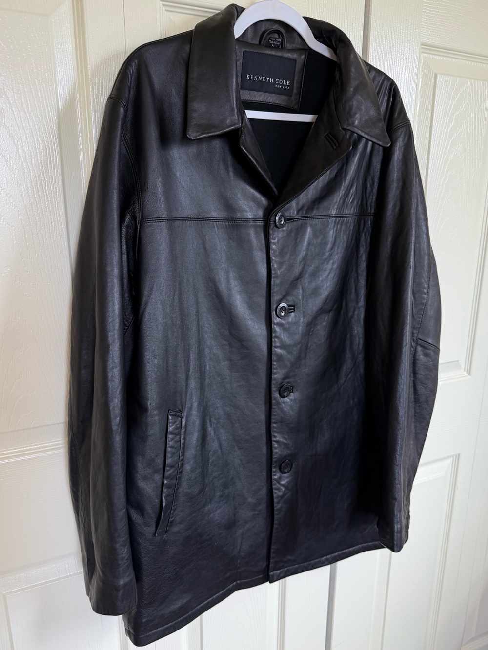 Vintage Style Genuine Leather Car Coat